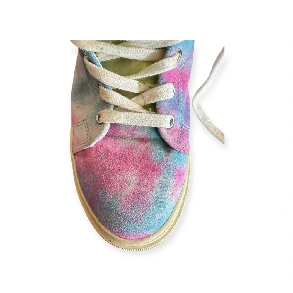 Born in California pink blue platform 1" lace up fashion sneakers Sz 7 - Picture 5 of 11